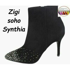ZIGI SOHO Women's Synthia Faux Suede Pointed Toe Booties, Sz 8, NIB